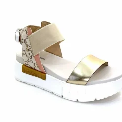 Compensées & Plateformes|Sandales<Nero Giardini Sandales Plateforme NeroGiardini 410704 D415 Cuir Rose Crème Marron Blanc