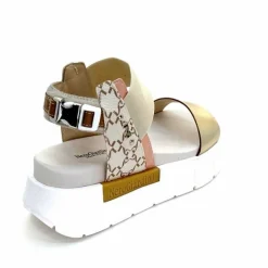 Compensées & Plateformes|Sandales<Nero Giardini Sandales Plateforme NeroGiardini 410704 D415 Cuir Rose Crème Marron Blanc