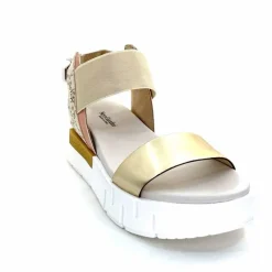 Compensées & Plateformes|Sandales<Nero Giardini Sandales Plateforme NeroGiardini 410704 D415 Cuir Rose Crème Marron Blanc