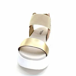 Compensées & Plateformes|Sandales<Nero Giardini Sandales Plateforme NeroGiardini 410704 D415 Cuir Rose Crème Marron Blanc