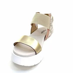 Compensées & Plateformes|Sandales<Nero Giardini Sandales Plateforme NeroGiardini 410704 D415 Cuir Rose Crème Marron Blanc