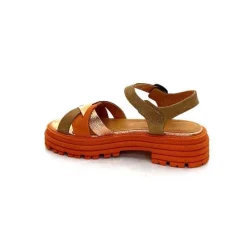 Vacances|Plateformes<Minka Sandales Plateformes Grafitti Daim Marron Orange