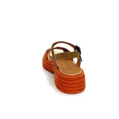 Vacances|Plateformes<Minka Sandales Plateformes Grafitti Daim Marron Orange