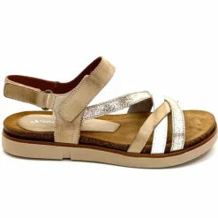 Vacances|Plateformes<Ivoire0576a Sandales Plateformes Xapatan 1633 Cuir Blanc Or Beige