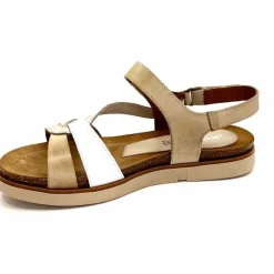 Vacances|Plateformes<Ivoire0576a Sandales Plateformes Xapatan 1633 Cuir Blanc Or Beige