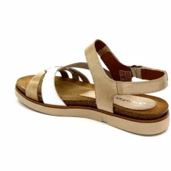 Vacances|Plateformes<Ivoire0576a Sandales Plateformes Xapatan 1633 Cuir Blanc Or Beige