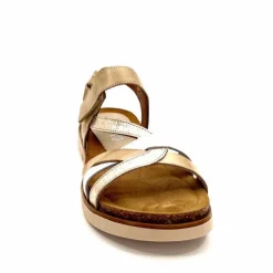 Vacances|Plateformes<Ivoire0576a Sandales Plateformes Xapatan 1633 Cuir Blanc Or Beige