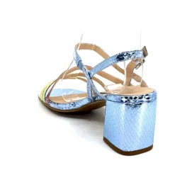 Soirée|Sandales<Ivoire0104a Sandales Talons Ivoire A47146 Cuir Métal Ciel Jaune Vert Rose Bleu