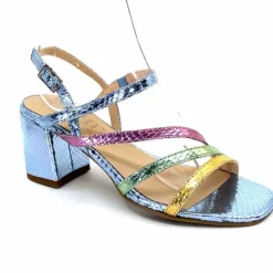 Soirée|Sandales<Ivoire0104a Sandales Talons Ivoire A47146 Cuir Métal Ciel Jaune Vert Rose Bleu