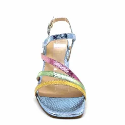 Soirée|Sandales<Ivoire0104a Sandales Talons Ivoire A47146 Cuir Métal Ciel Jaune Vert Rose Bleu