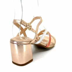 Soirée|Sandales<Ivoire0104a Sandales Talons Ivoire A47146 Cuir Métal Argent Rose