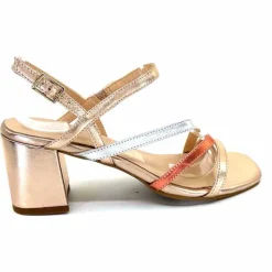 Soirée|Sandales<Ivoire0104a Sandales Talons Ivoire A47146 Cuir Métal Argent Rose