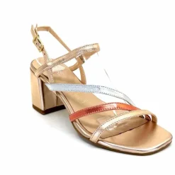 Soirée|Sandales<Ivoire0104a Sandales Talons Ivoire A47146 Cuir Métal Argent Rose