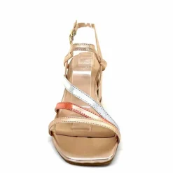 Soirée|Sandales<Ivoire0104a Sandales Talons Ivoire A47146 Cuir Métal Argent Rose