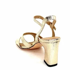 Talon|Féminin<Regarde Le Ciel Sandales Talons Monica 02 Cuir Dé Or